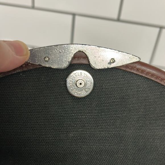 Vintage Brighton Bucket Black And Brown Croc Print Leather Crossbody 1996 - Picture 9 of 14